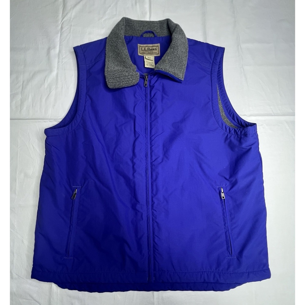 LL Bean Lined Zip Vest Outdoor Cobalt Blue / Purple Men's Large Tall